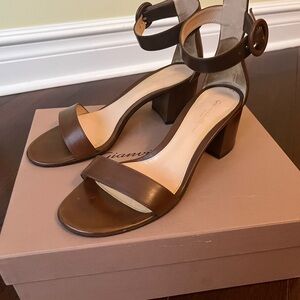 Gianvito Rossi Dark Brown Block Heel Sandals